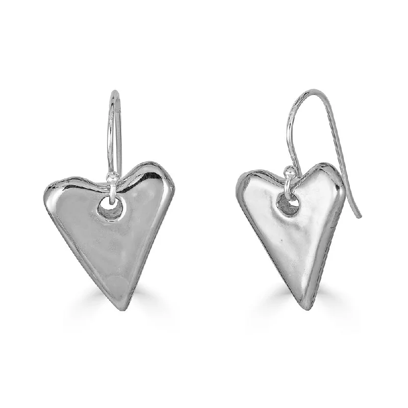 Hoop earrings with intricate designs for a unique and artistic appearance-Mini Heart Charm Drops