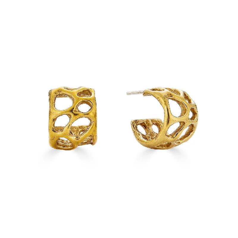 Best hoop earrings with geometric cuts for a sharp, modern appeal-Morel Mini Hoops, Brass