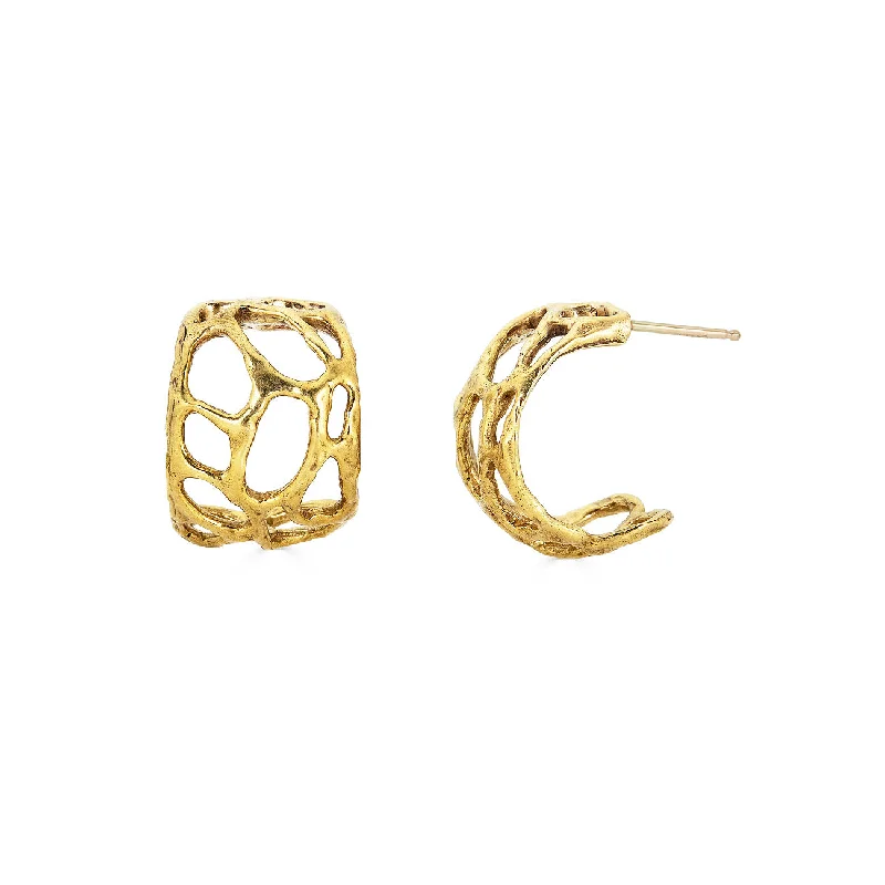 Hoop earrings with floral motifs for a feminine and nature-inspired look-Morel Hoops, 14k