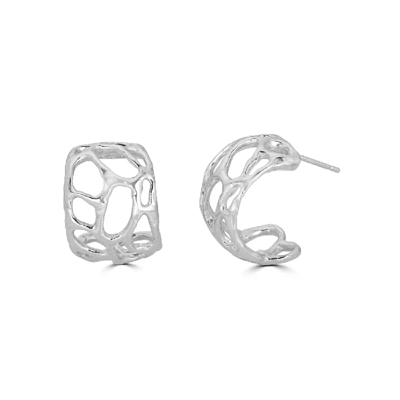 Best hoop earrings with smooth ceramic finishes for a polished, clean style-Morel Hoops, Silver