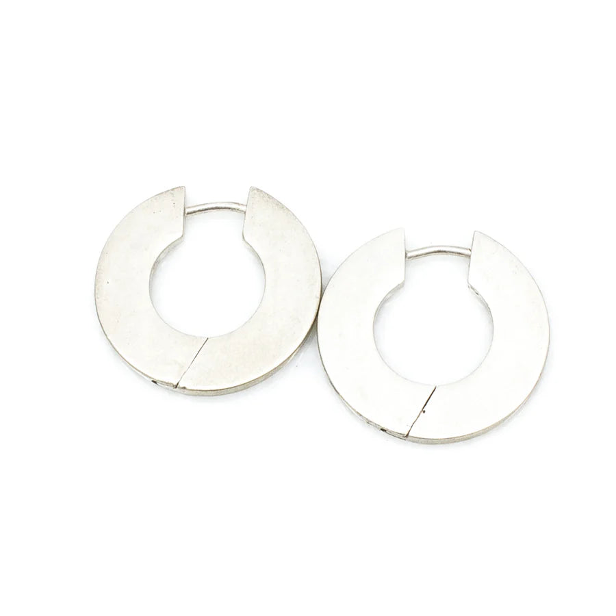 Best hoop earrings with vintage-style detailing for a nostalgic and timeless look-Flat Wide Huggie Earrings