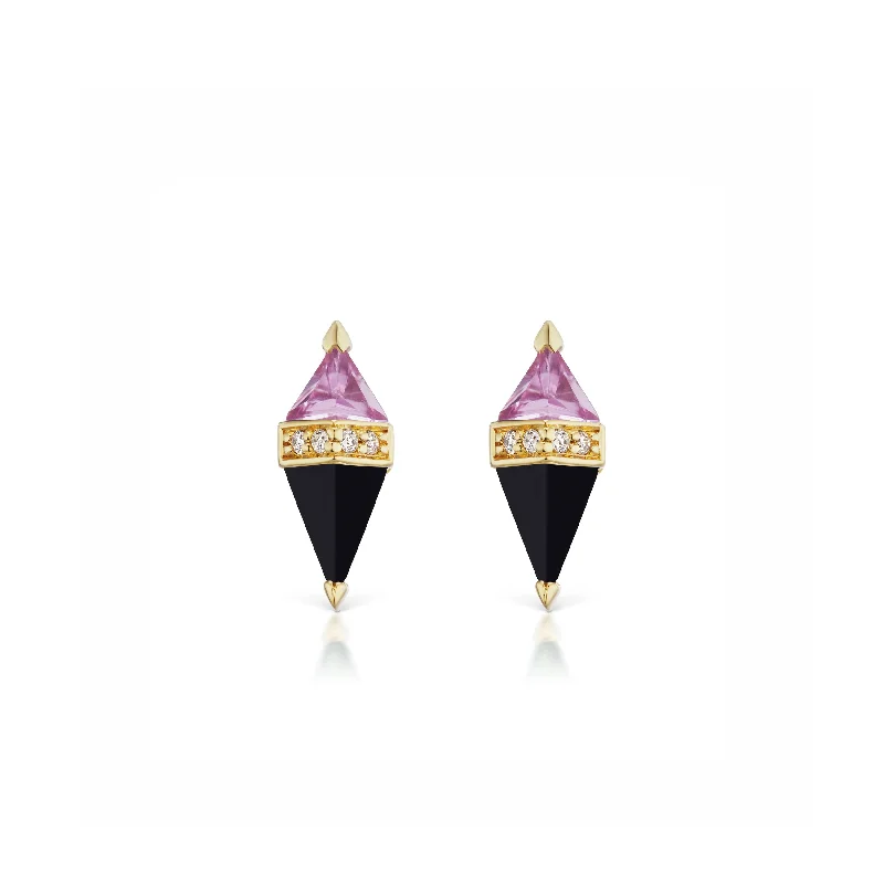 Hoop earrings with a matte finish for a sleek and sophisticated appearance-Pietra Studs