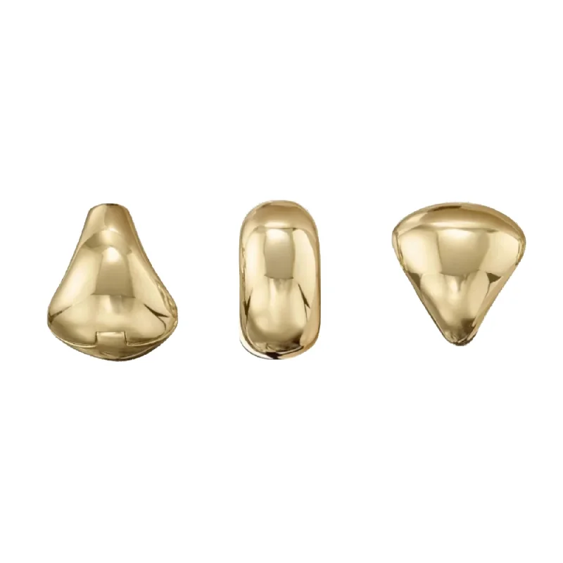 Best hoop earrings with minimal embellishments for a sleek and modern look-Puffy Solid Gold Huggie Earrings