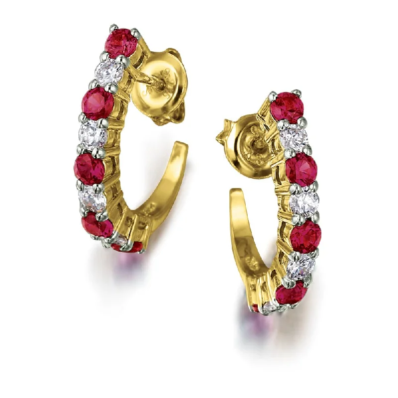 Best hoop earrings with gold-plated finishes for an affordable luxury vibe-Tru-Ruby Crescent Earrings