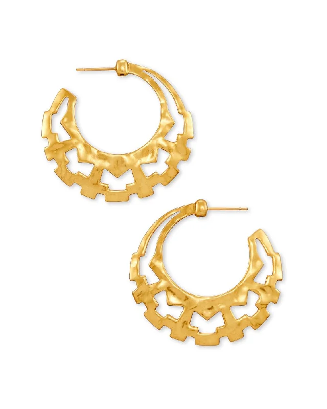 Best hoop earrings with vintage rhinestone embellishments for a retro-glam effect-Shiva Vintage Gold Plated Hoop Earrings by Kendra Scott