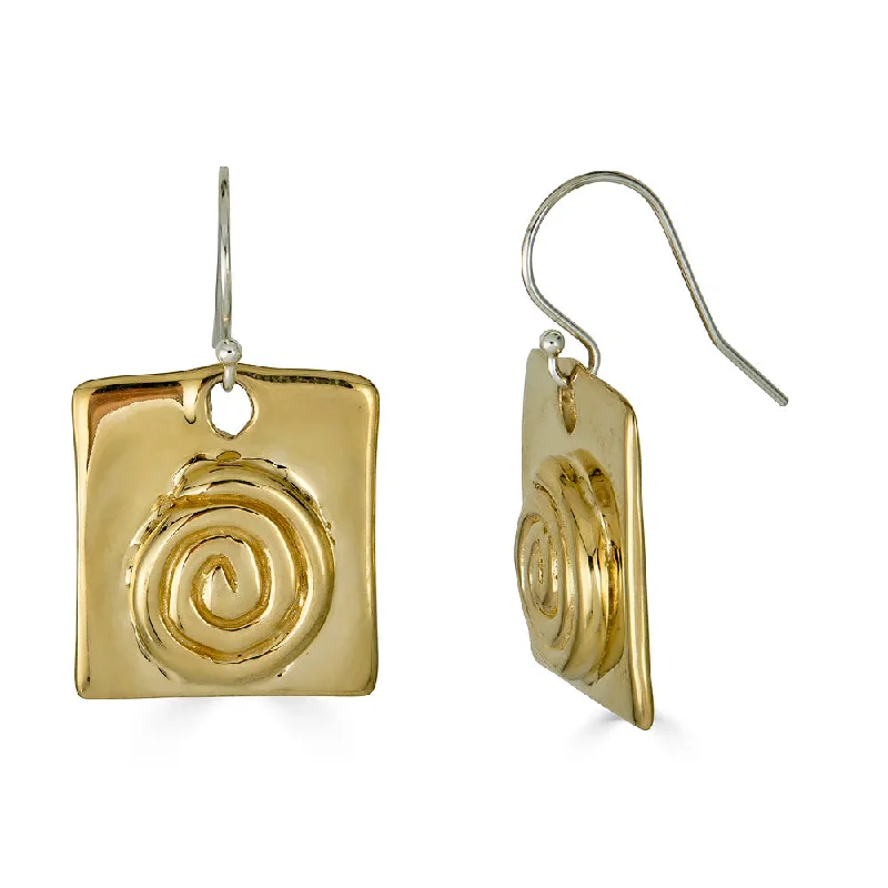 Hoop earrings with twisted leather for a chic and modern boho look-Spiral Dangle Earring