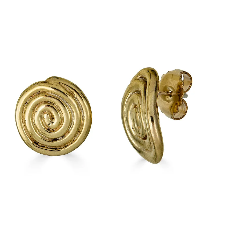 Best hoop earrings with satin ribbons for a soft, feminine appearance-Spiral Oyster Studs