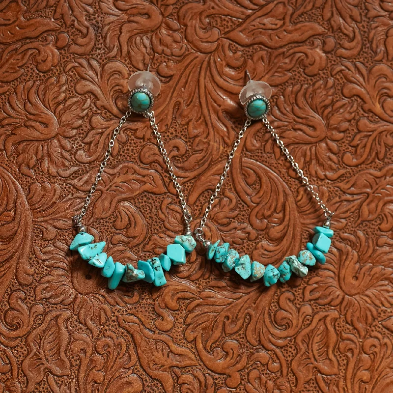 Medium hoop earrings for an everyday look with the perfect balance of style-The Turquoise Stack Earrings