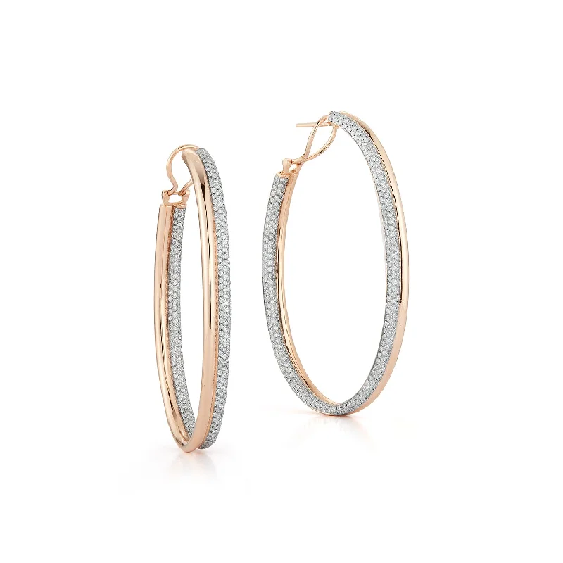 Best hoop earrings with textured silver for a rustic and organic finish-THOBY 18K AND DIAMOND TUBULAR HOOP