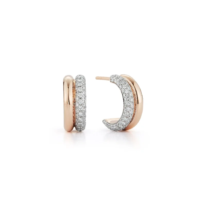 Hoop earrings with infinity loop designs for a continuous and eternal shape-THOBY 18K AND DIAMOND TUBULAR HUGGIE