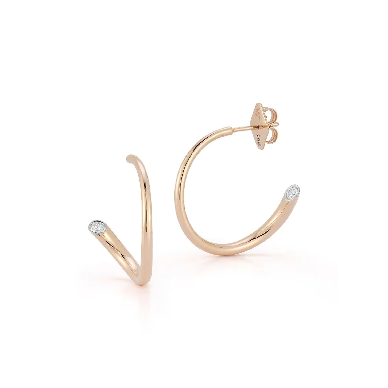 Best hoop earrings with delicate chain details for a trendy and stylish design-THOBY 18K DIAMOND TUBULAR SMALL HOOP EARRING