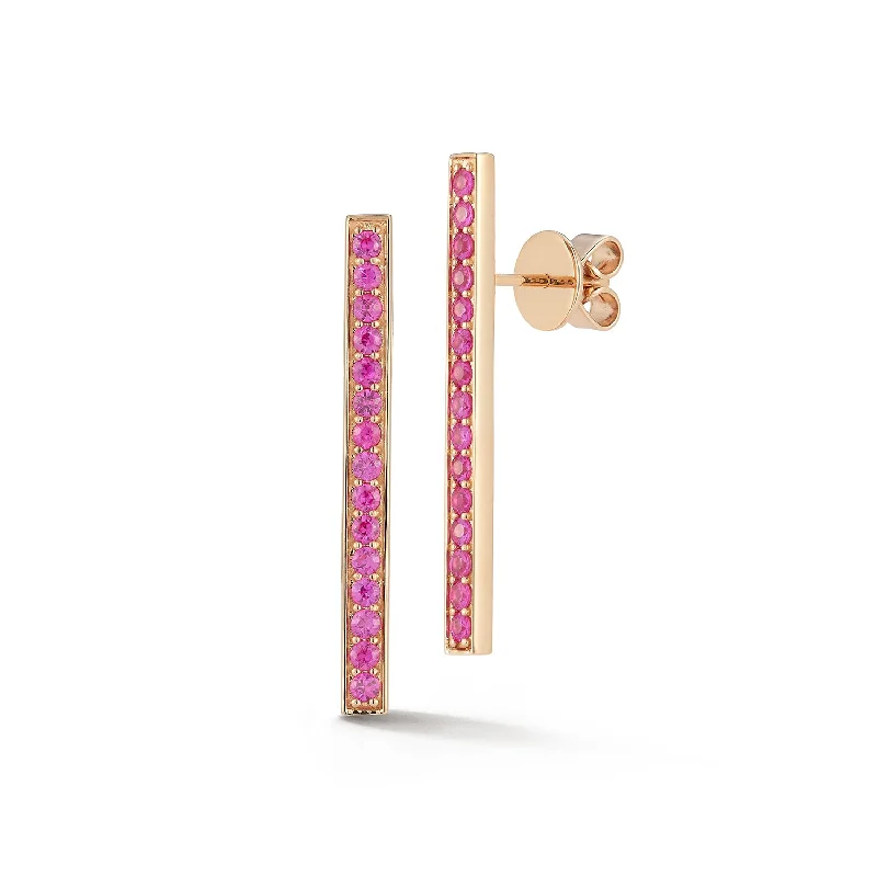 Best hoop earrings with infinity designs for a timeless and meaningful symbol-WF CLASSIC 18K AND SAPPHIRE BAR EARRINGS