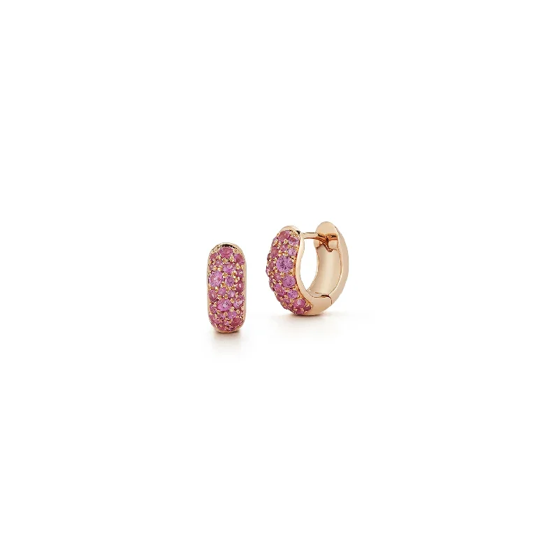 Stylish hoop earrings with diamond accents for an elegant and sparkling effect-JULIAN 18K GOLD AND SAPPHIRE HUGGIES