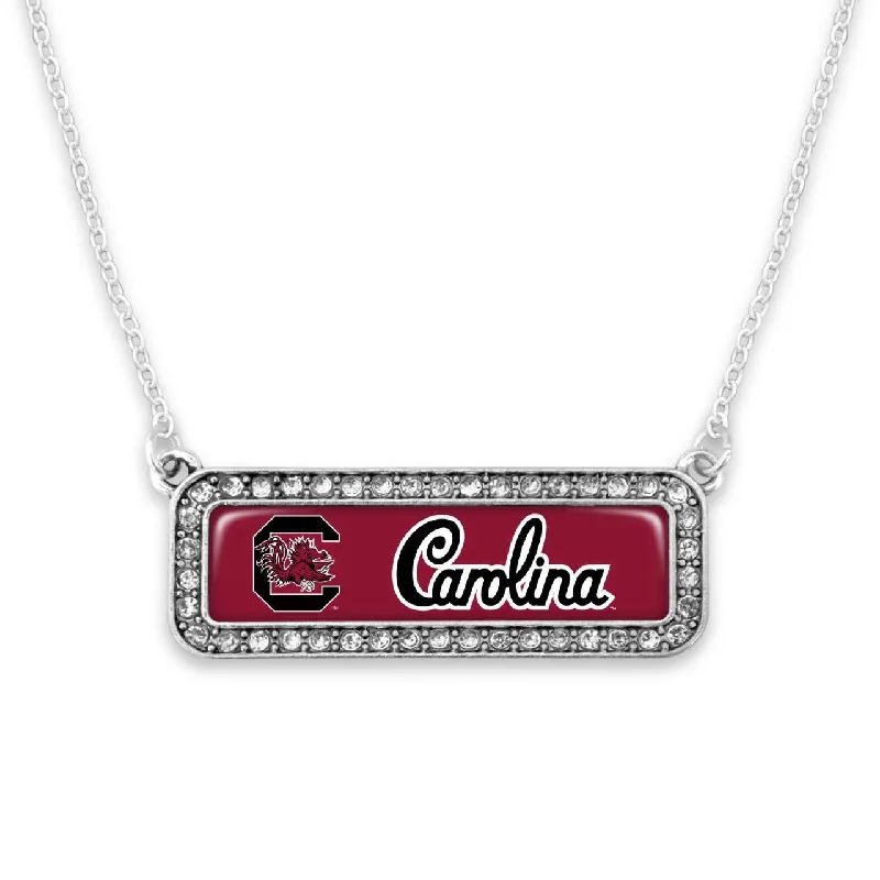 Best necklaces and pendants with crystal accents for a sparkling and elegant style-Carolina Script Bar Necklace