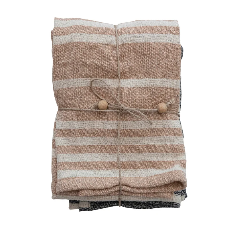 Beautiful necklaces and pendants with natural stones for an earthy, organic vibe-Cotton Striped Tea Towels