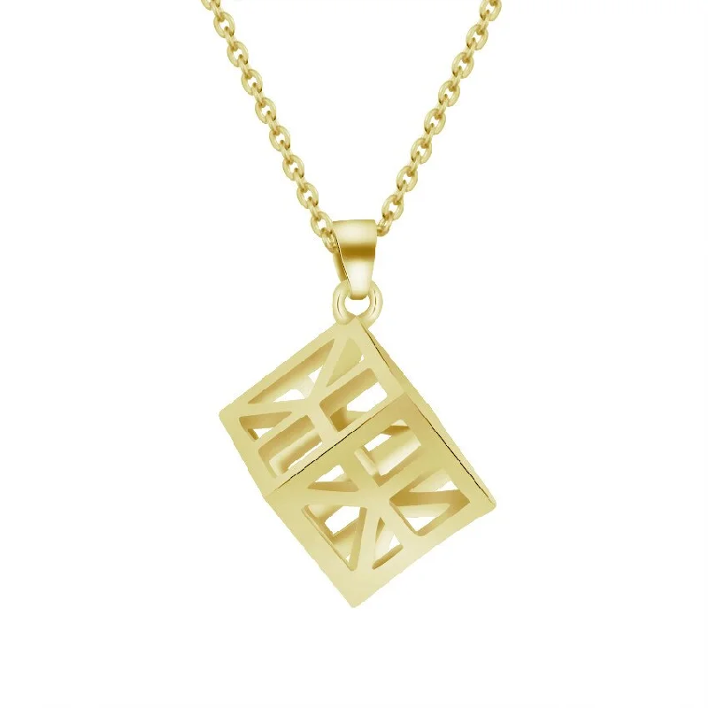 Personalized necklaces and pendants with coordinates for a meaningful location-based gift-Magic Cube Necklace Pendant Stainless