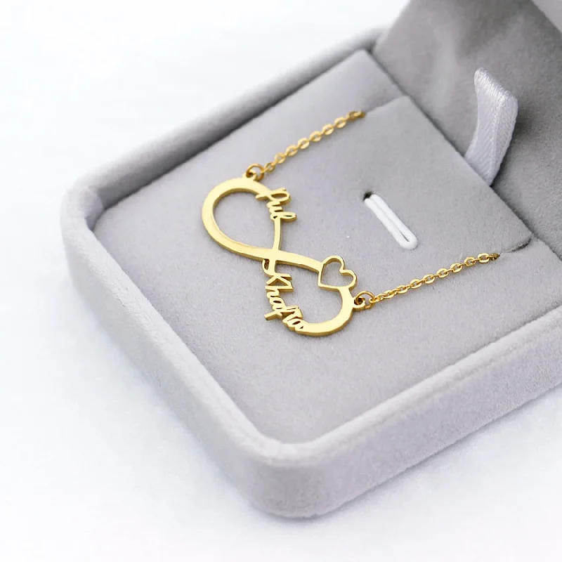 Beautiful necklaces and pendants with geometric shapes for a modern, artistic design-Gold Color Personalized Infinity Name Necklace