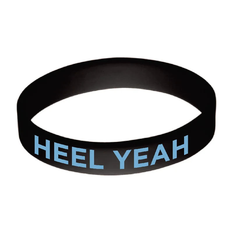 Elegant necklaces and pendants with diamond accents for added sparkle-HEEL YEAH Black Rubber Wristband for Carolina Fans