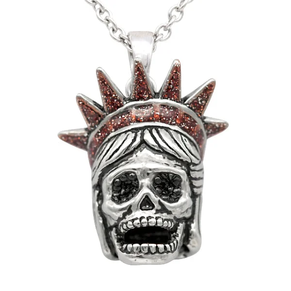 Best necklaces and pendants with intricate beadwork for a bohemian-inspired look-Liberty Skull Necklace