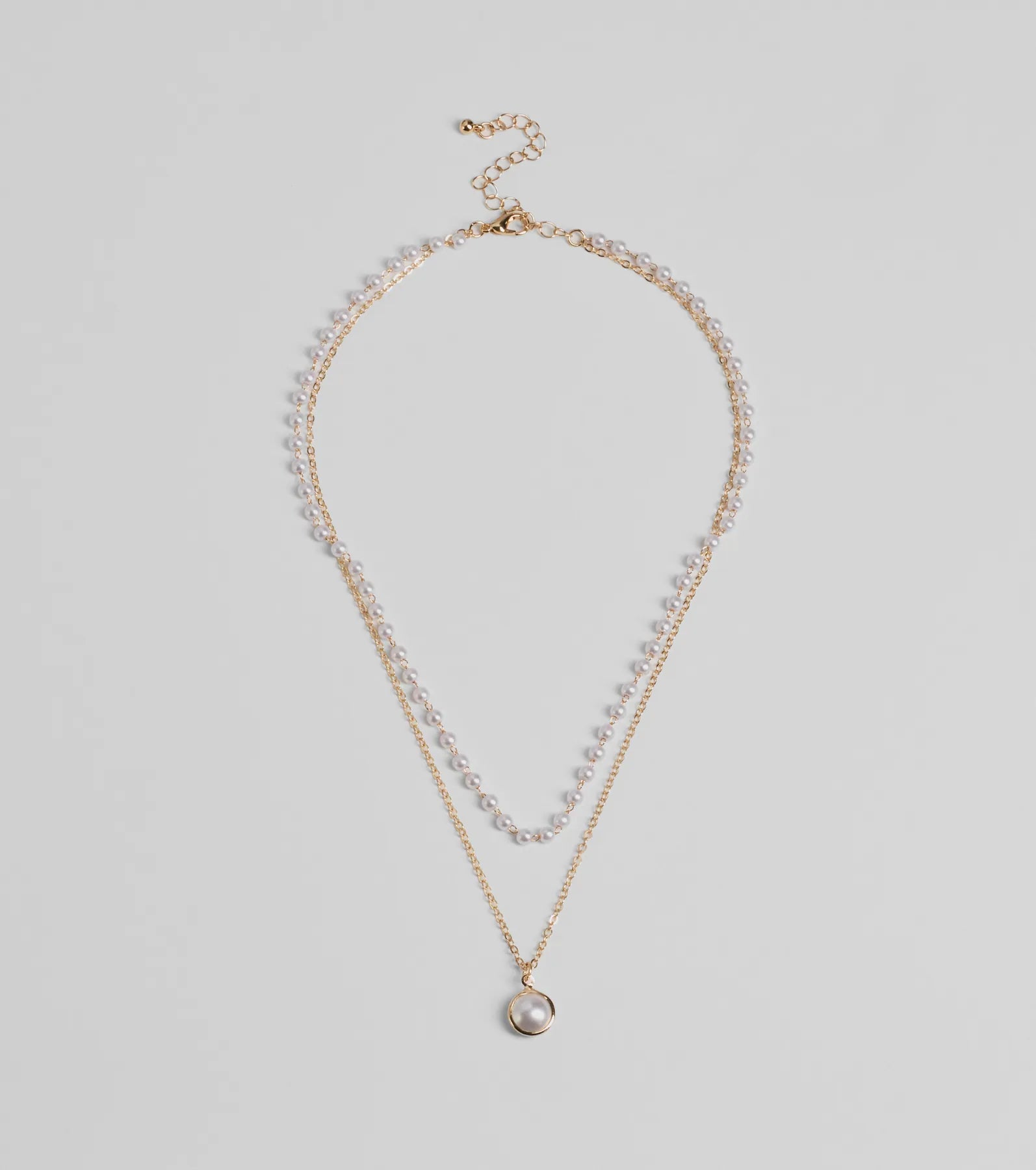 Stunning necklaces and pendants with aquamarine stones for a serene effect-Luxe Moment Faux Pearl Layered Necklace