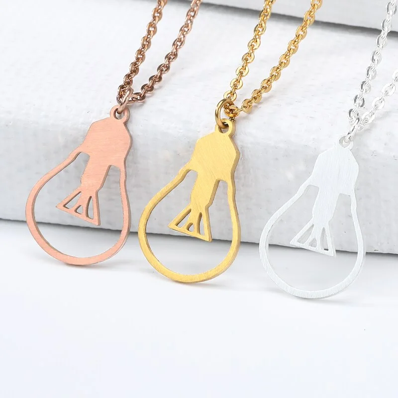 Best necklaces and pendants with butterfly wings for a delicate, graceful style-Minimalist Hollow Light Bulb Pendant Necklaces For