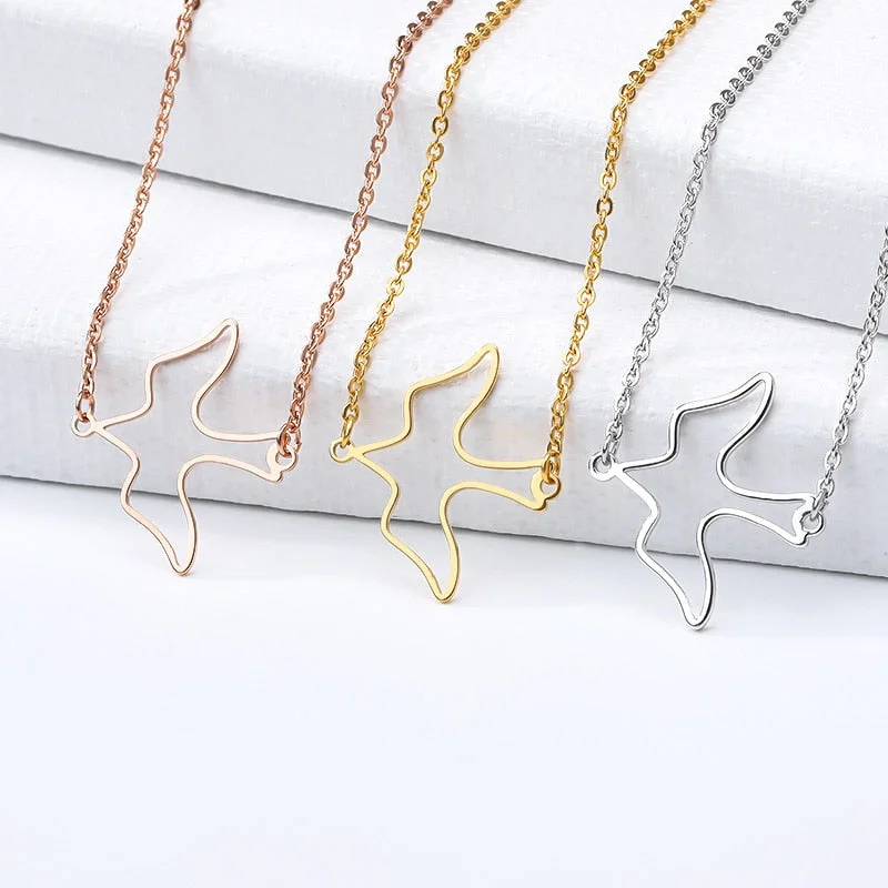 Layered necklaces and pendants for a trendy and fashionable stacked look-Minimalist Swallow Choker Necklace Cute Sweet