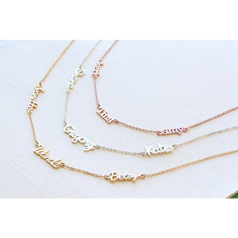 Best necklaces and pendants with seashell designs for a tropical, beachy vibe-Personalized 3 Nameplate Necklace Custom Name