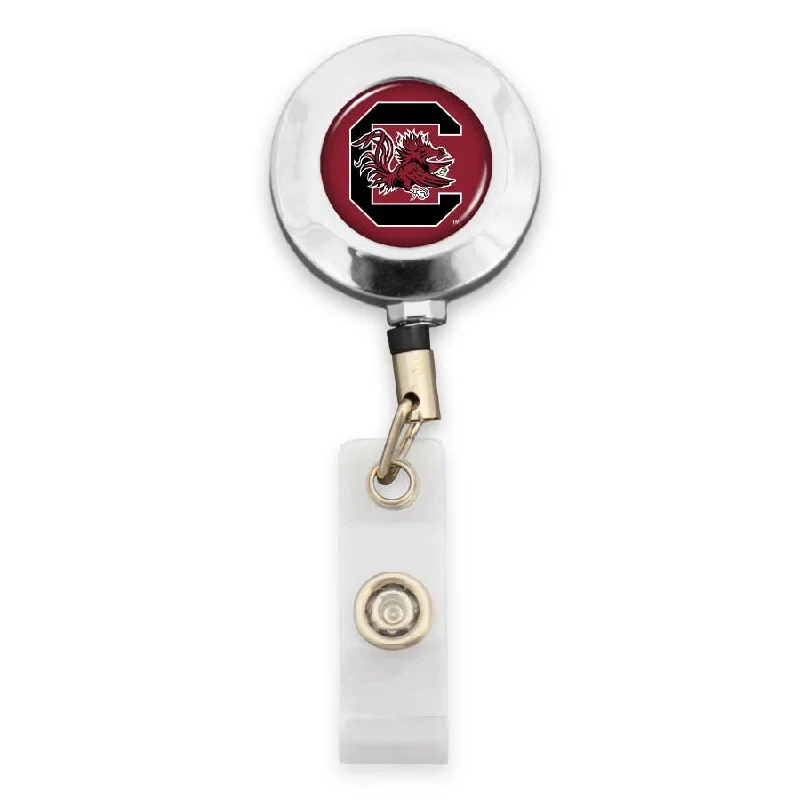 Best necklaces and pendants with intricate filigree for vintage-inspired elegance-South Carolina Gamecocks NCAA Round Badge Reel