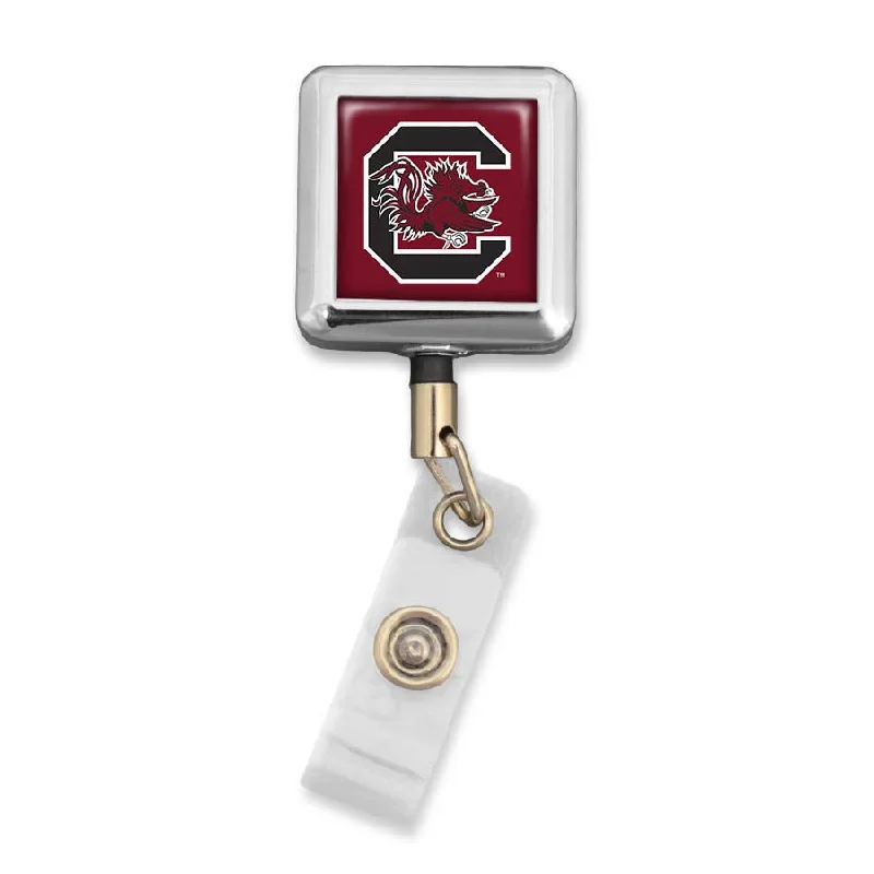 Simple necklaces and pendants with bar pendants for a sleek modern design-South Carolina Gamecocks NCAA Square Badge Reel