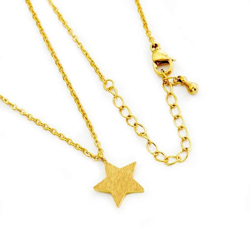 Best necklaces and pendants with intertwined designs for a symbol of unity-Stainless Steel Tiny Star Necklace Pendant Women