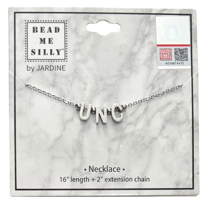 Best necklaces and pendants with matching earrings for a coordinated, elegant look-UNC Silver Letter Necklace by Bead Me Silly