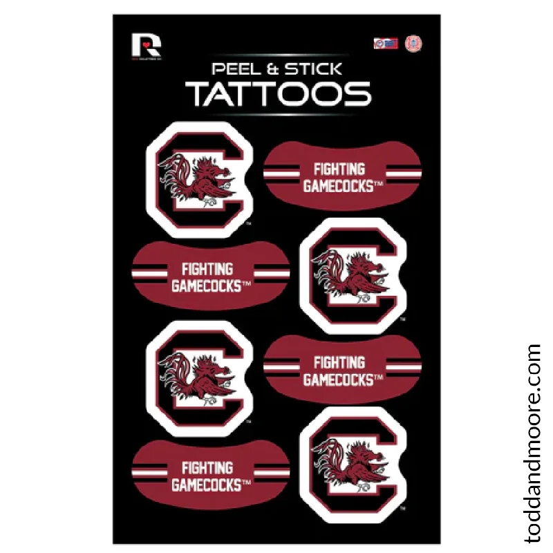 Best necklaces and pendants with sterling silver for an affordable yet stylish choice-USC Gamecocks Waterless Peel & Stick Eye Black & Block C Tattoos