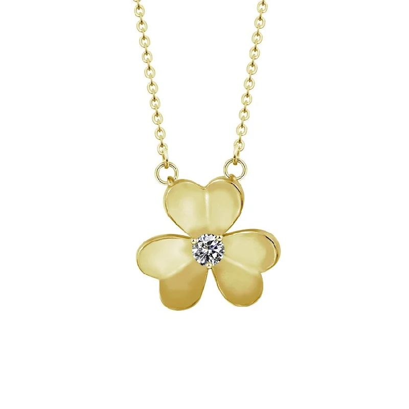 Best necklaces and pendants with opal and gold for a vibrant, luxurious contrast-Vintage Good Luck Flower Statement Necklace